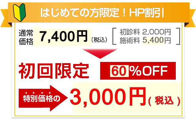 初めての方限定価格